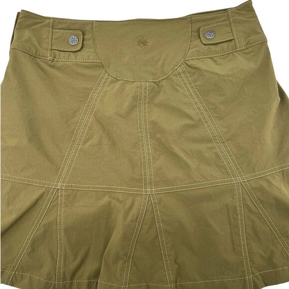 ATHLETA Olive Green Skorts Side Button Closure Front Pockets Women's Size 2 - Picture 7 of 9
